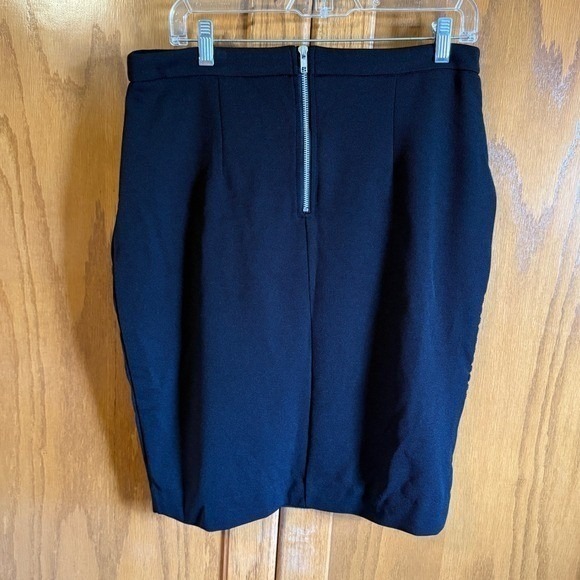 The Limited Black‎ Textured Pencil Skirt Faux Wrap Zip Closure Size 10 - Picture 5 of 11
